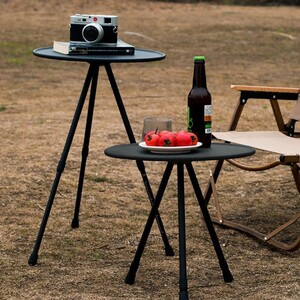 캠핑 원형 테이블(높이조절)